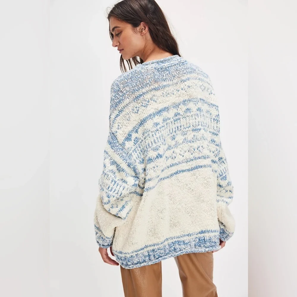 FREE PEOPLE Dani Pattern Sweater L